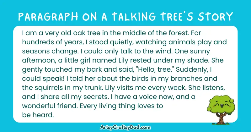 Essay & Paragraph on A Talking Tree’s Story for Grades 2 to 10 Students