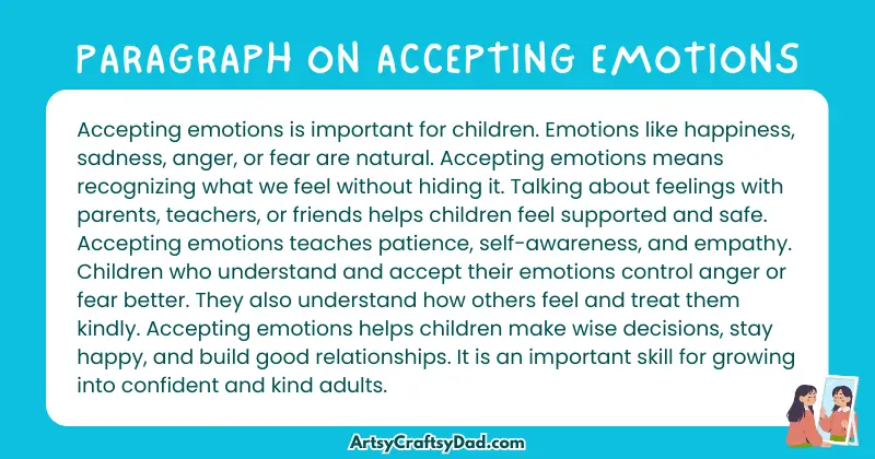 Essay & Paragraph on Accepting Emotions for Grades 3 to 9