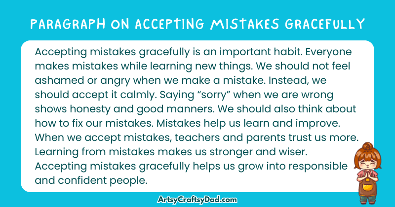 Essay & Paragraph on Accepting Mistakes Gracefully for Grades 4 to 10