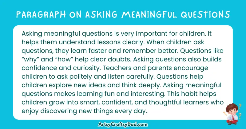 Essay & Paragraph on Asking Meaningful Questions for Grades 3 to 10