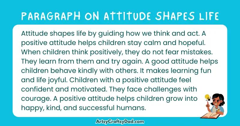 Essay & Paragraph on Attitude Shapes Life for Grades 4 to 10