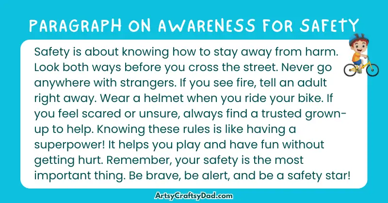 Essay & Paragraph on Awareness for Safety for Grades 3 to 10 Students