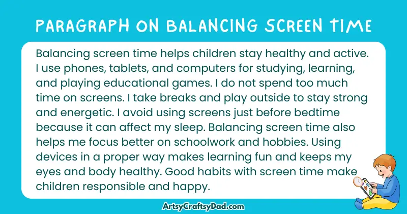 Essay & Paragraph on Balancing Screen Time for Grades 4 to 10