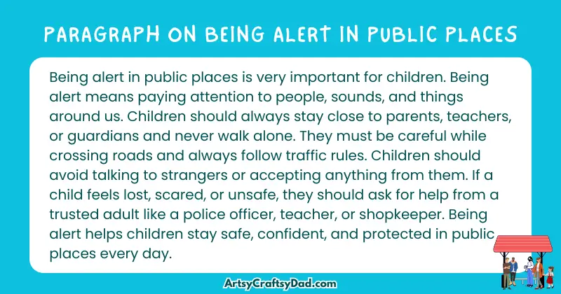 Essay & Paragraph on Being Alert in Public Places for Grades 4 to 10