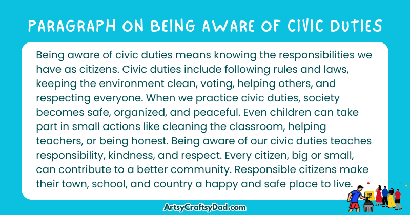 Essay & Paragraph on Being Aware of Civic Duties for Grades 4 to 10
