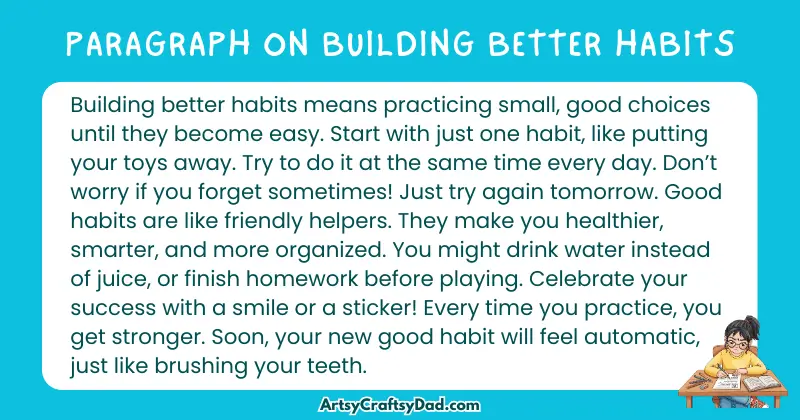 Essay & Paragraph on Building Better Habits for Grades 2 to 10