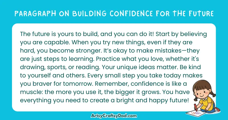 Essay & Paragraph on Building Confidence for The Future for Grades 3 to 10