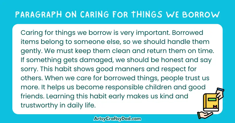 Essay & Paragraph on Caring for Things We Borrow for Grades 2 to 8