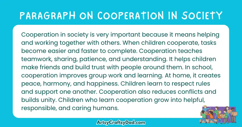 Essay & Paragraph on Cooperation in Society for Grades 3 to 10