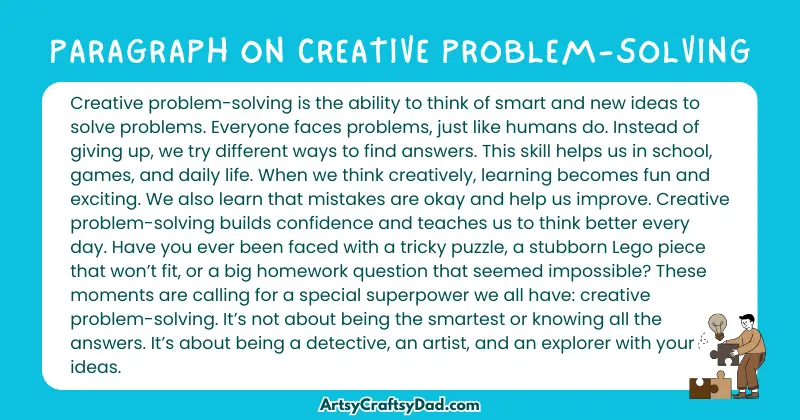 Essay & Paragraph on Creative Problem-Solving for Grades 4 to 10