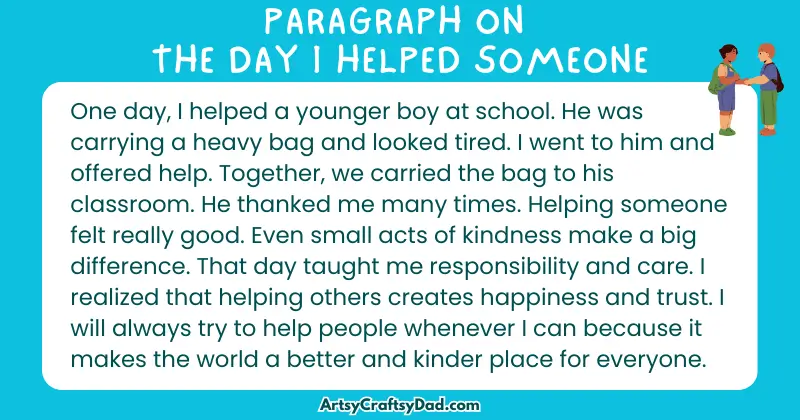 Essay & Paragraph on The Day I Helped Someone for Grades 3 to 8