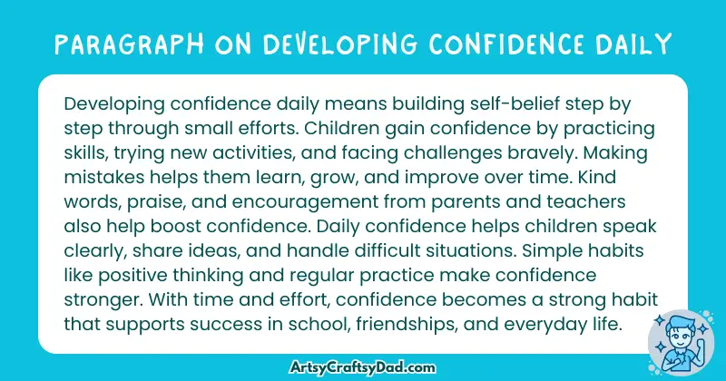 Essay & Paragraph on Developing Confidence Daily for Grades 3 to 8