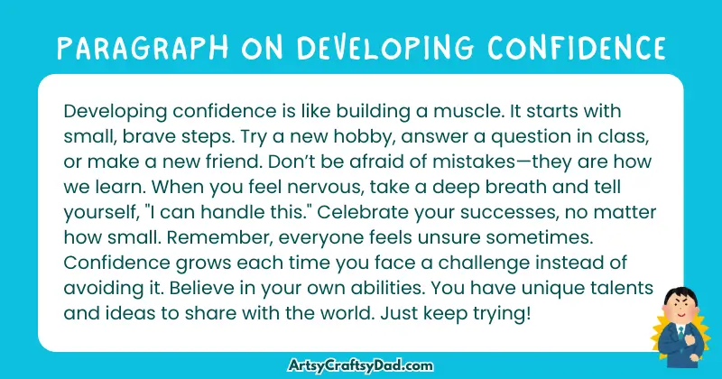Essay & Paragraph on Developing Confidence for Grades 3 to 10