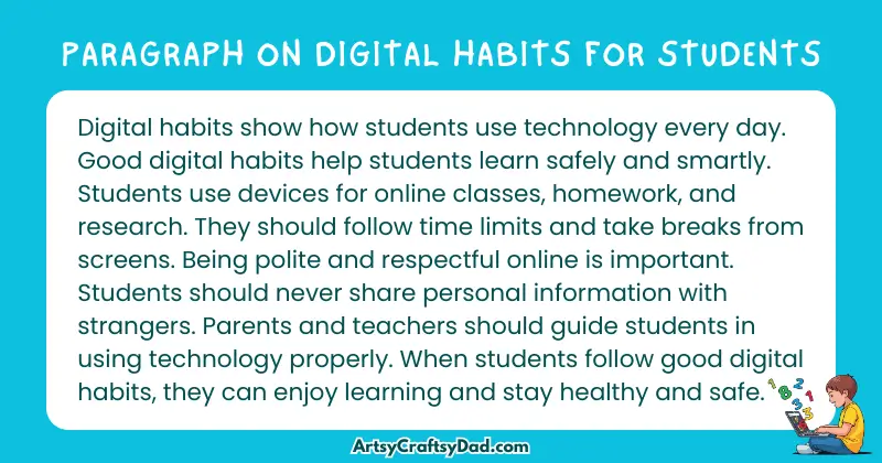 Long Paragraph on 'Digital Habits for Students' - 100 Words for Grade 4