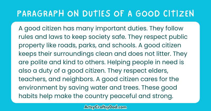 Essay & Paragraph on Duties of a Good Citizen for Grades 2 to 10