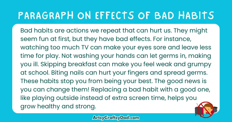 Essay & Paragraph on Effects of Bad Habits for Grades 2 to 10 Students