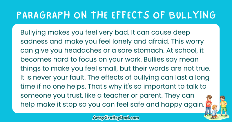 Essay & Paragraph on The Effects of Bullying for Grades 2 to10