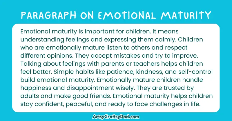 Essay & Paragraph on Emotional Maturity for Grades 4 to 10