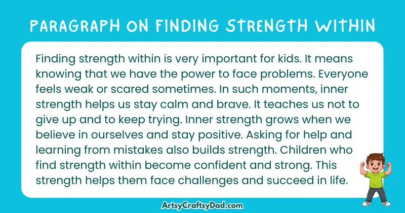 Long Paragraph on 'Finding Strength Within' - 100 Words for Grade 5
