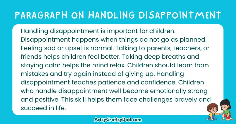 Essay & Paragraph on Handling Disappointment for Grades 3 to 10