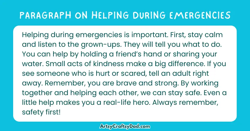 Essay & Paragraph on Helping During Emergencies for Grades 3 to 10
