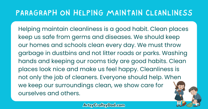 Essay & Paragraph on Helping Maintain Cleanliness for Grades 3 to 8