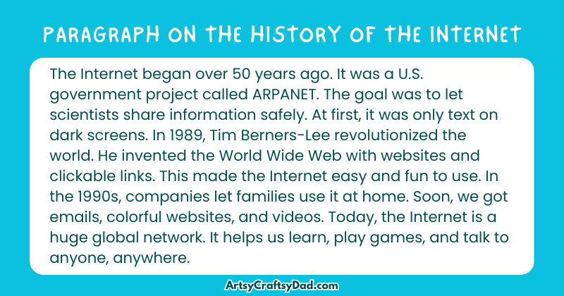 Essay & Paragraph on The History of the Internet for Grades 3 to 10