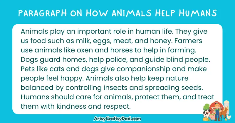 Essay & Paragraph on How Animals Help Humans for Grades 2 to 8
