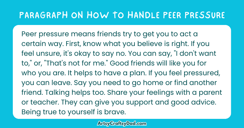 Essay & Paragraph on How to Handle Peer Pressure for Grades 4 to10