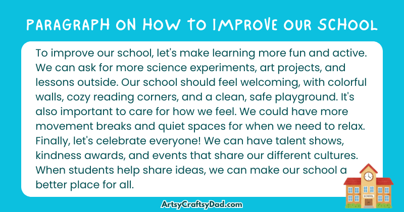 Long Paragraph on 'How to Improve our School' - 100 Words for grade 7