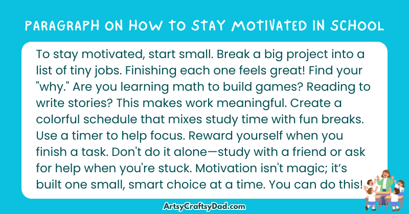 Essay on How to Stay Motivated in School for Grades 5 TO 10