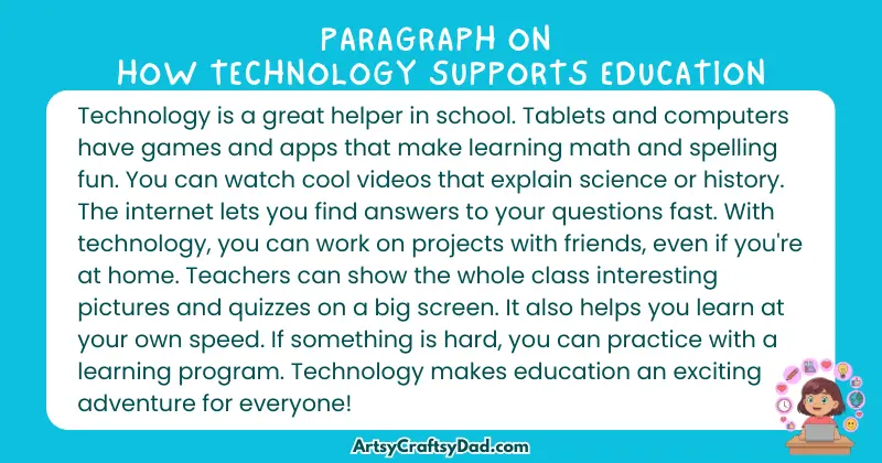 Essay & Paragraph on How Technology Supports Education for Grades 3 to 10 Students