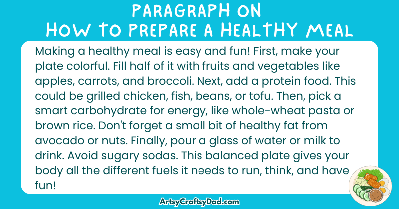 Essay & Paragraph on How to Prepare a Healthy Meal for Grades 3 to 10