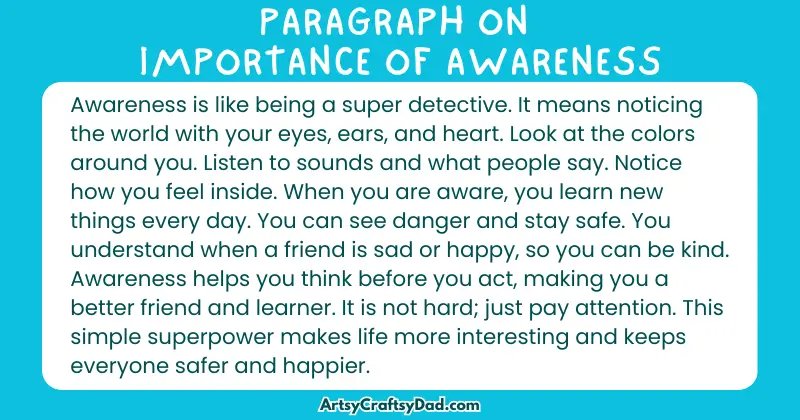 Essay & Paragraph on Importance of Awareness for Grades 3 to 10