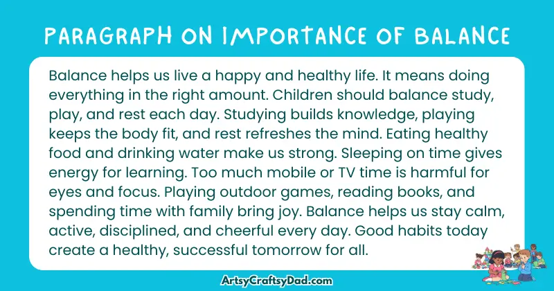Essay & Paragraph on Importance of Balance for Grades 4 to 10