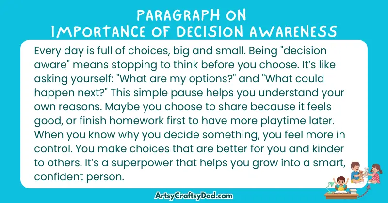 Essay & Paragraph on Importance of Decision Awareness for Grades 3 to 10