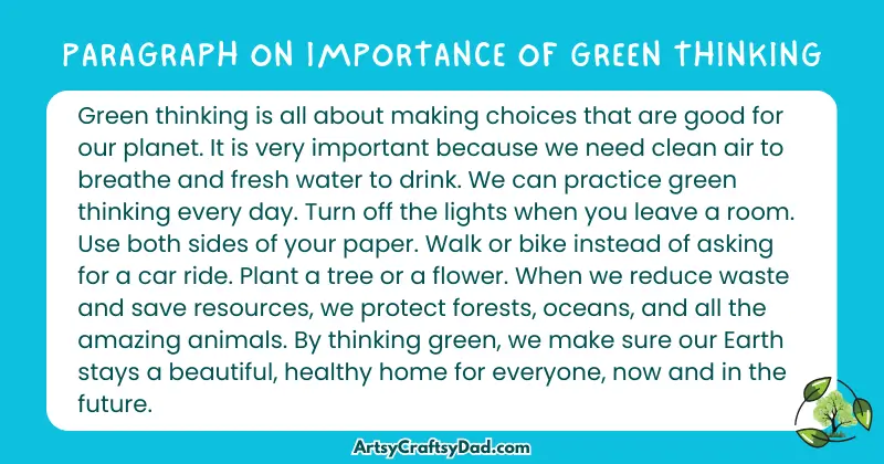 Essay & Paragraph on Importance of Green Thinking for Grades 3 to 10 Students