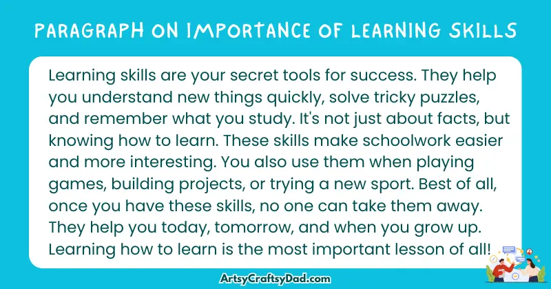Essay & Paragraph on Importance of Learning Skills for Grades 2 to 10