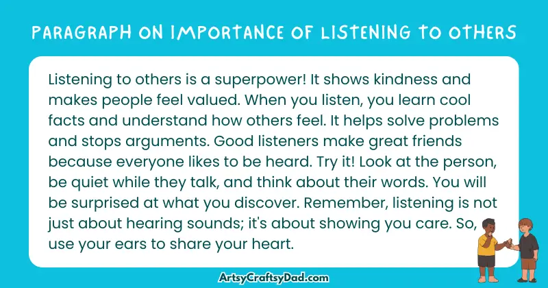 Essay & Paragraph on Importance of Listening to Others for Grades 2 to 9 Students