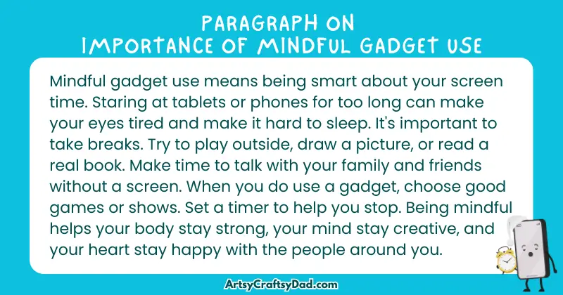 Essay & Paragraph on Importance of Mindful Gadget Use for Grades 3 to 10