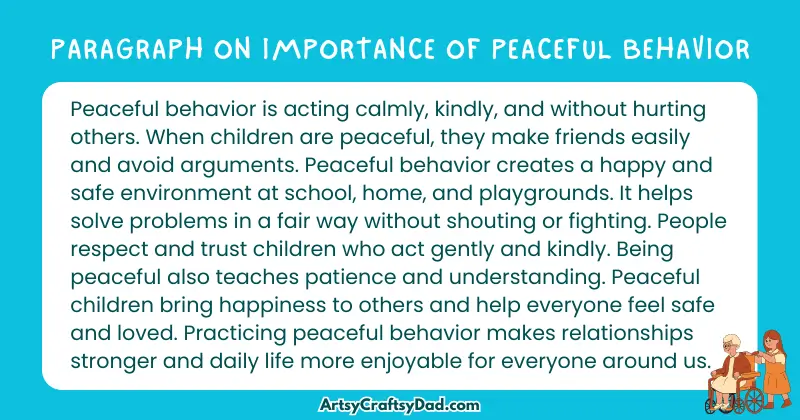 Essay & Paragraph on Importance of Peaceful Behavior for Grades 3 to 10