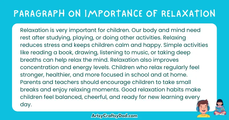 Essay & Paragraph on Importance of Relaxation for Grades 4 to 10