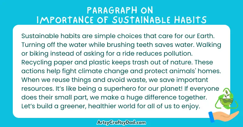 Essay & Paragraph on Importance of Sustainable Habits for Grades 2 to 10