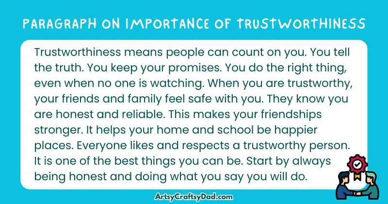 Long Paragraph on 'Importance of Trustworthiness' - 100 Words for Grade 4