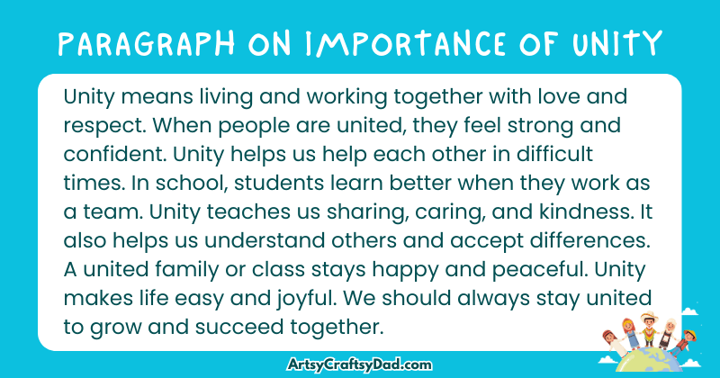 Essay & Paragraph on Importance of Unity for Grades 3 to 10