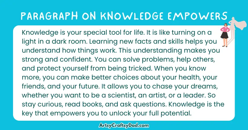 Essay & Paragraph on Knowledge Empowers for Grades 2 to 10
