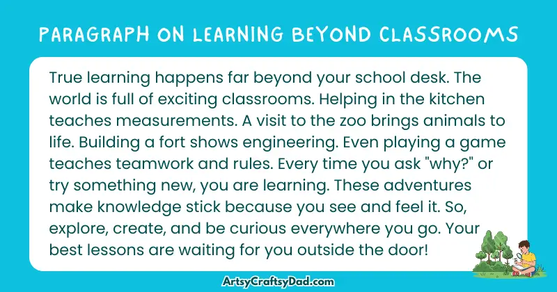 Essay & Paragraph on Learning Beyond Classrooms for Grades 2 to 10