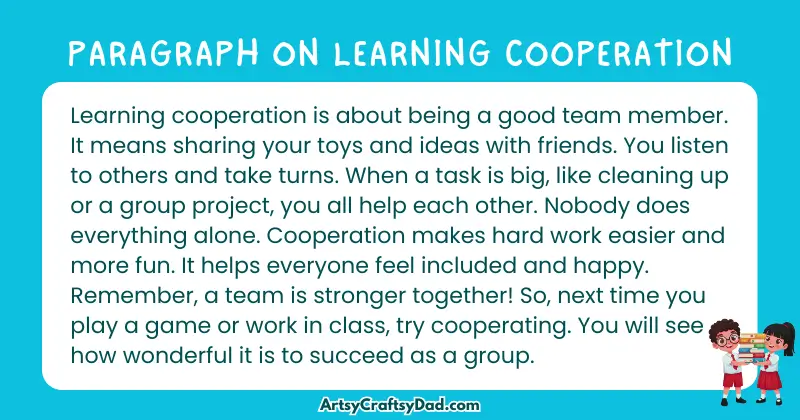 Essay & Paragraph on Learning Cooperation for Grades 2 to 10
