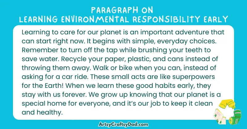 Essay & Paragraph on Learning Environmental Responsibility Early for Grades 2 to 10