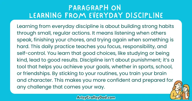 Essay & Paragraph on Learning From Everyday Discipline for Grades 3 to 10